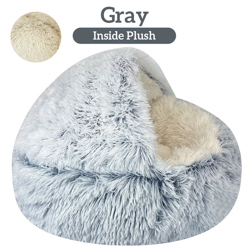 Cozy Winter Retreat: 2-In-1 Plush Cat Bed and Sleep Bag for Small Dogs and Cats