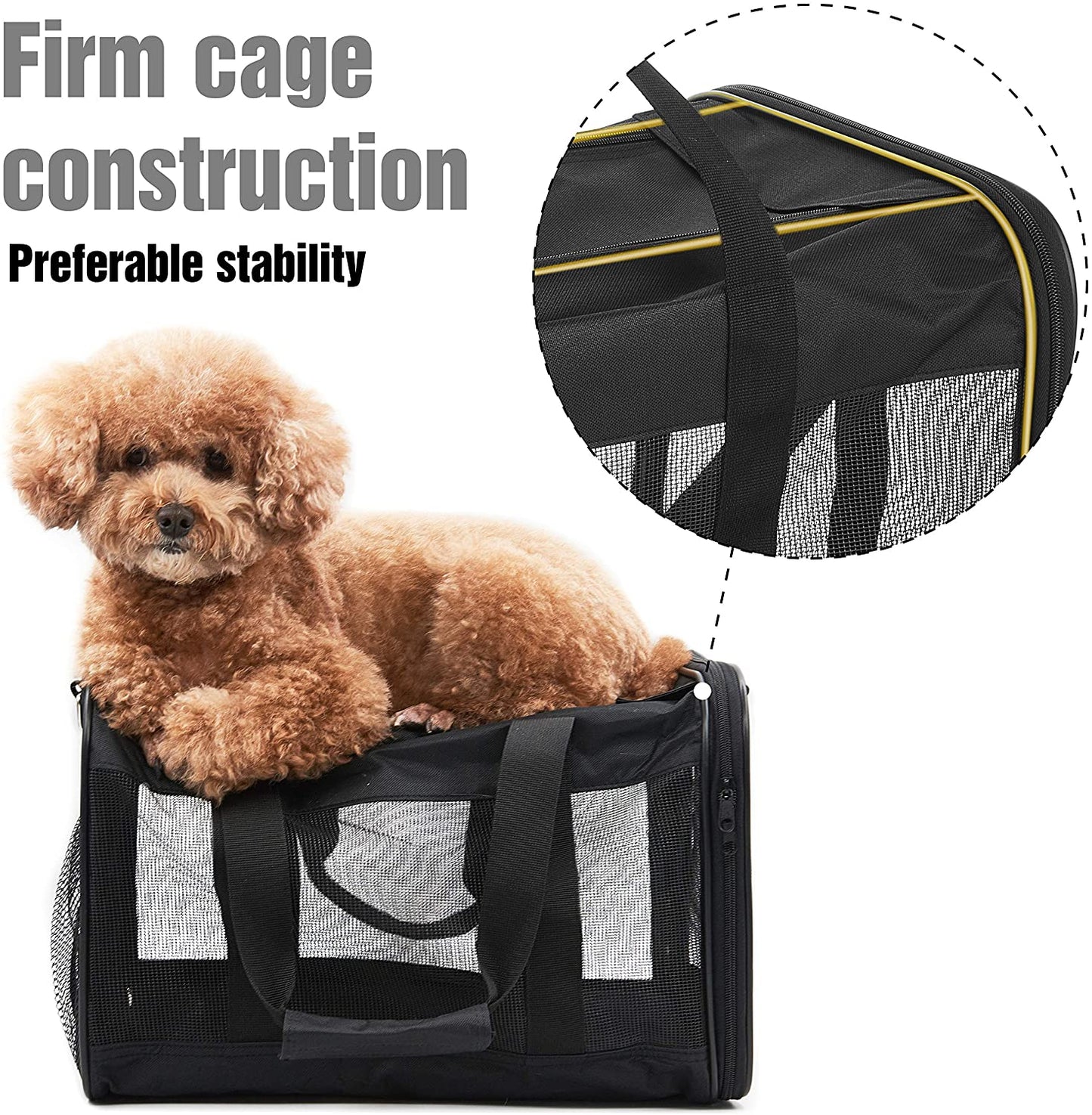 "Ultimate Pet Travel Companion: Stylish and Convenient Soft-Sided Carrier for Cats, Dogs, and More! Airline Approved, Collapsible, and Travel-Friendly - Keep Your Beloved Pet Safe and Comfortable On-The-Go!"