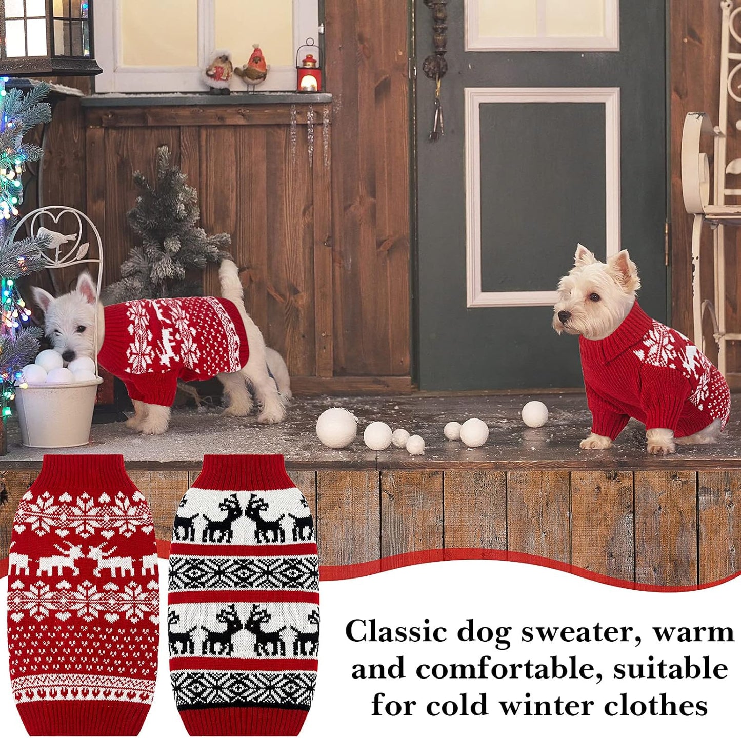 "Festive Reindeer Dog Sweater - Perfect for Christmas Celebrations! (Red, Medium)"