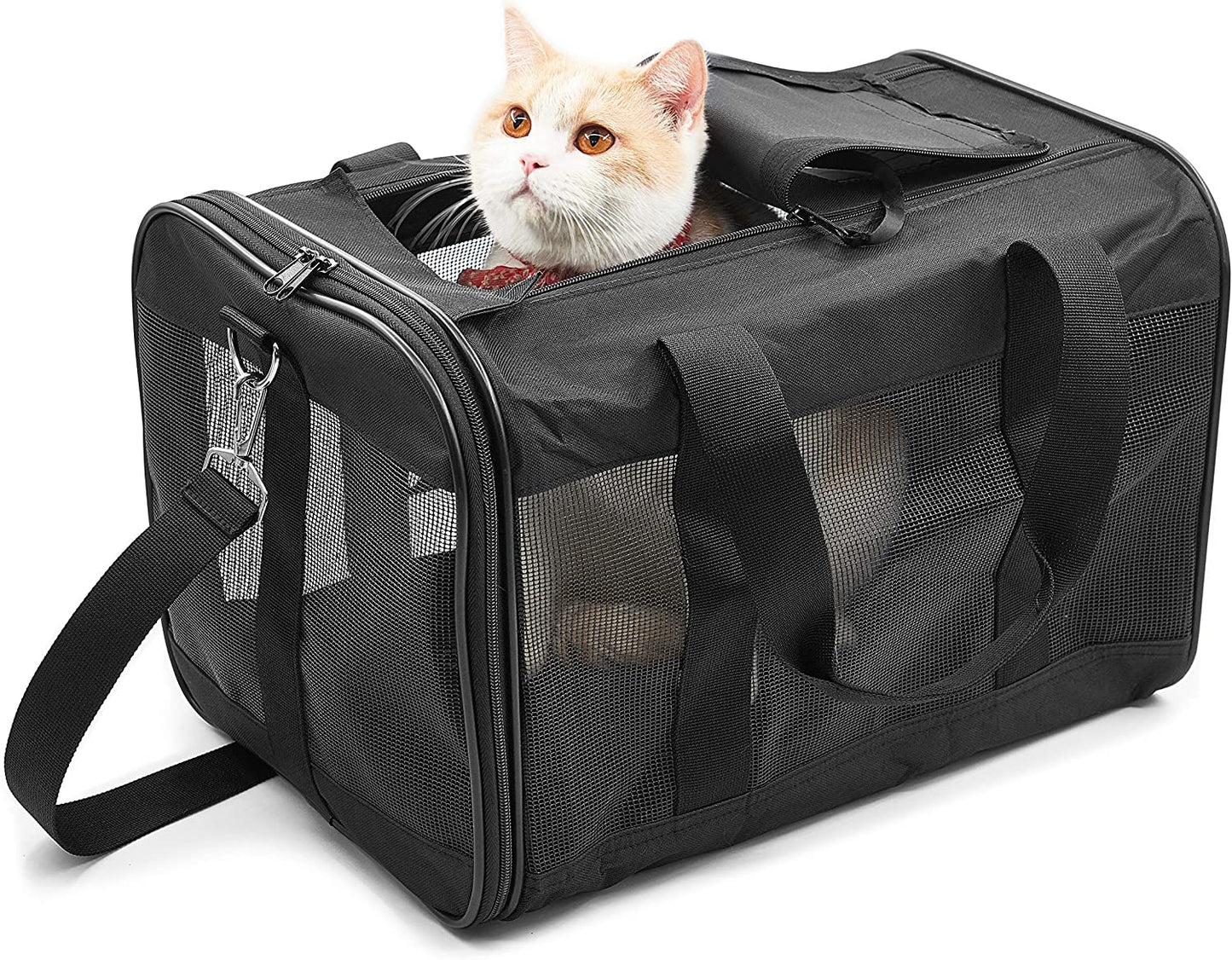 "Ultimate Pet Travel Companion: Stylish and Convenient Soft-Sided Carrier for Cats, Dogs, and More! Airline Approved, Collapsible, and Travel-Friendly - Keep Your Beloved Pet Safe and Comfortable On-The-Go!"