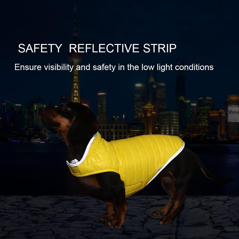 "Stay Warm and Stylish with Our Reversible Waterproof Dog Coat - Perfect for Cold Weather Adventures! (Orange&Brown,Xs)"