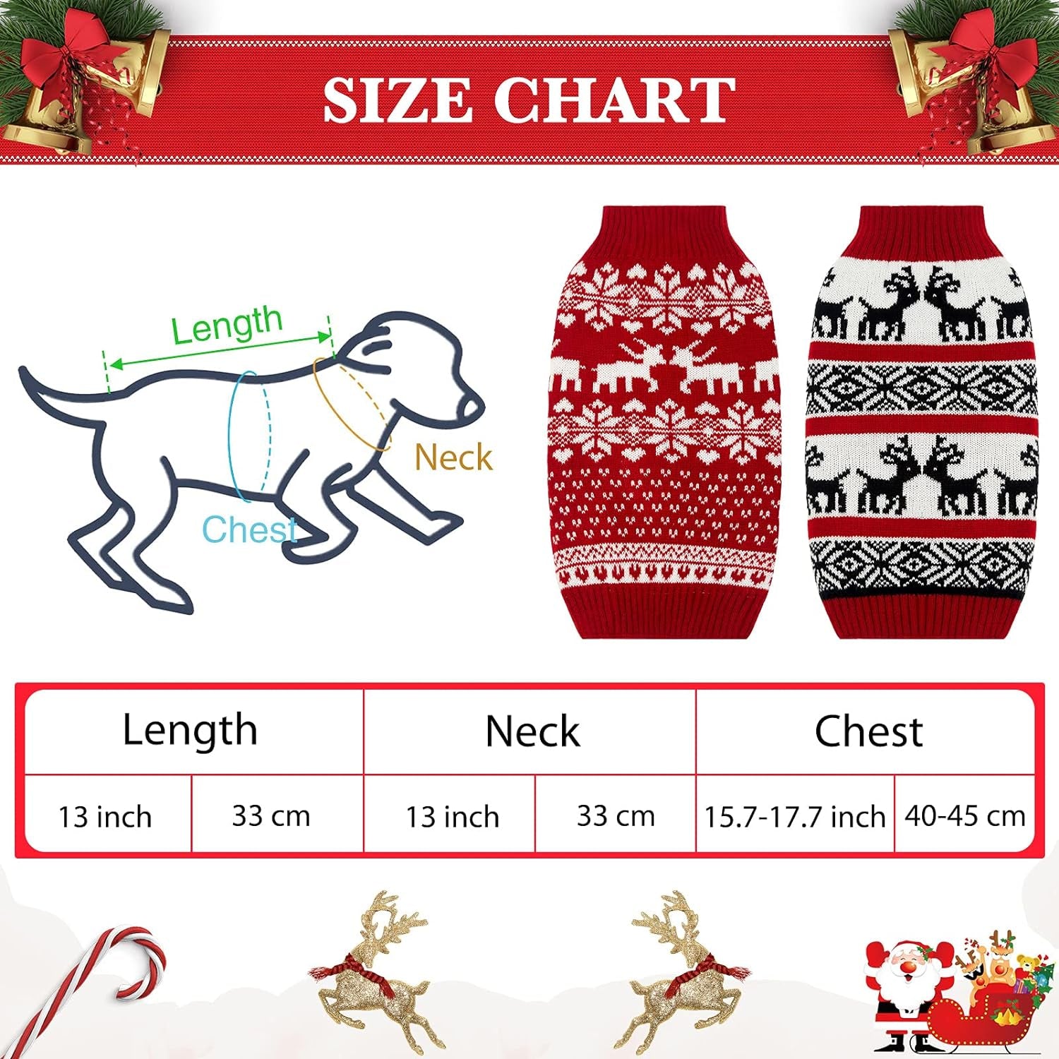 "Festive Reindeer Dog Sweater - Perfect for Christmas Celebrations! (Red, Medium)"