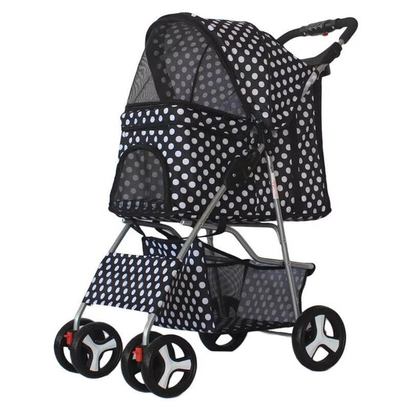 "Ultimate Pet Stroller: Detachable Dog Carrier with Double Layer, Lightweight Design, and Four Wheel Shock Absorption"