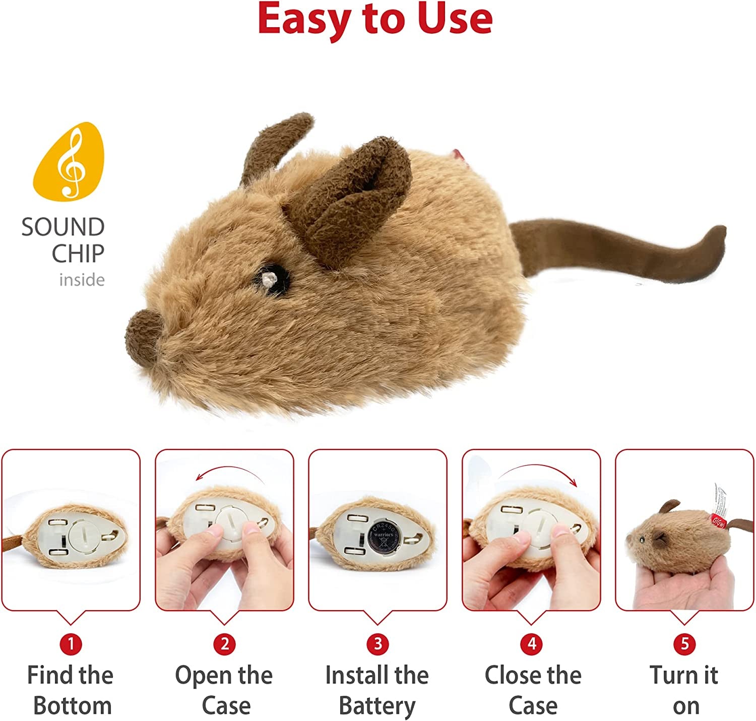 "Entertain and Engage Your Indoor Cat with Interactive Cat Toys for Fun Exercise and Realistic Mouse Sounds!"