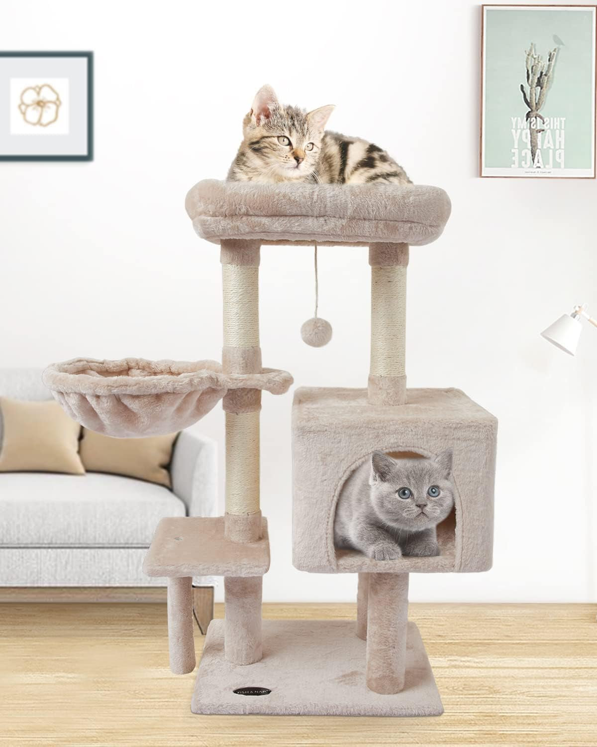 "Ultimate Play Haven for Your Furry Friend: Adorable Cat Tree with Scratching Posts, Jump Platform, and More!"