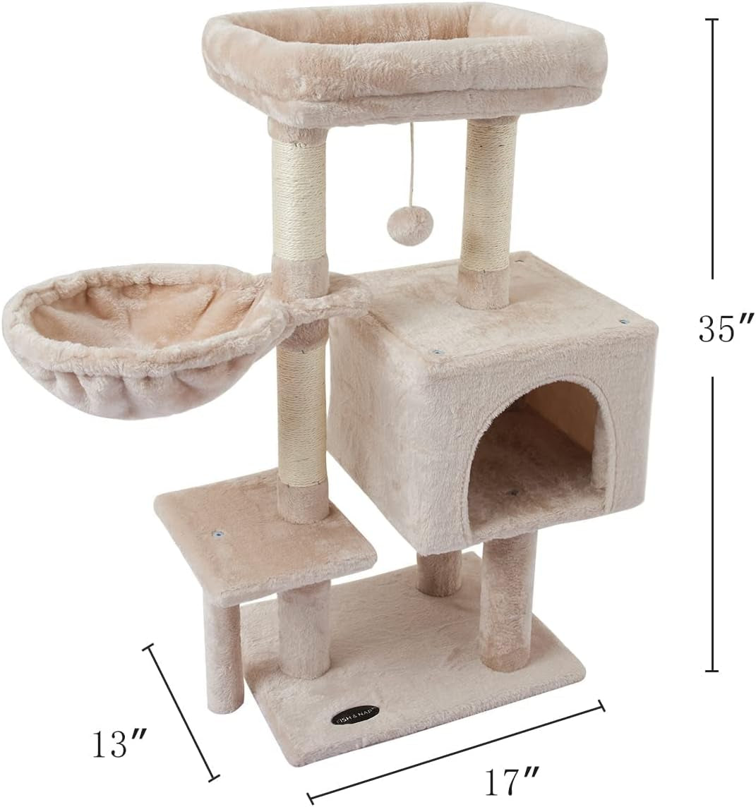 "Ultimate Play Haven for Your Furry Friend: Adorable Cat Tree with Scratching Posts, Jump Platform, and More!"