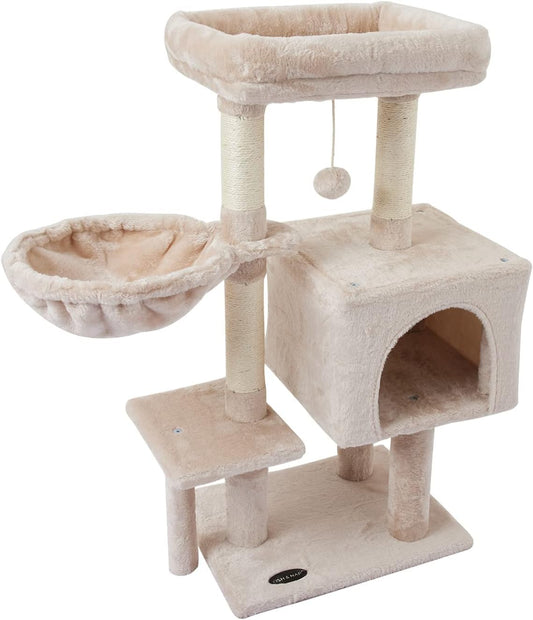 "Ultimate Play Haven for Your Furry Friend: Adorable Cat Tree with Scratching Posts, Jump Platform, and More!"