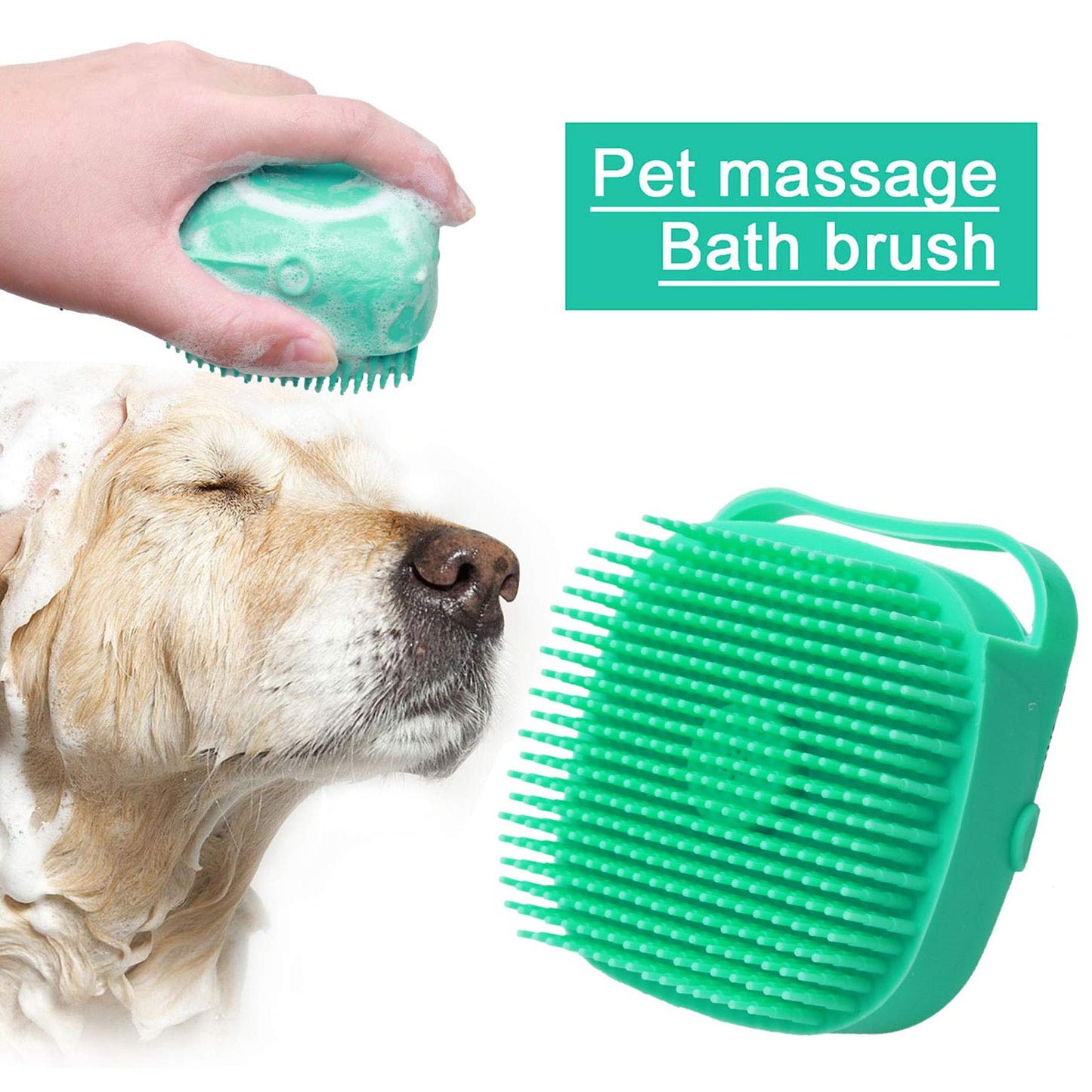 "Ultimate Pet Spa Experience: Luxurious Silicone Massage Brush for Dogs and Cats - Promotes Healthy Skin and Coat during Bath Time"