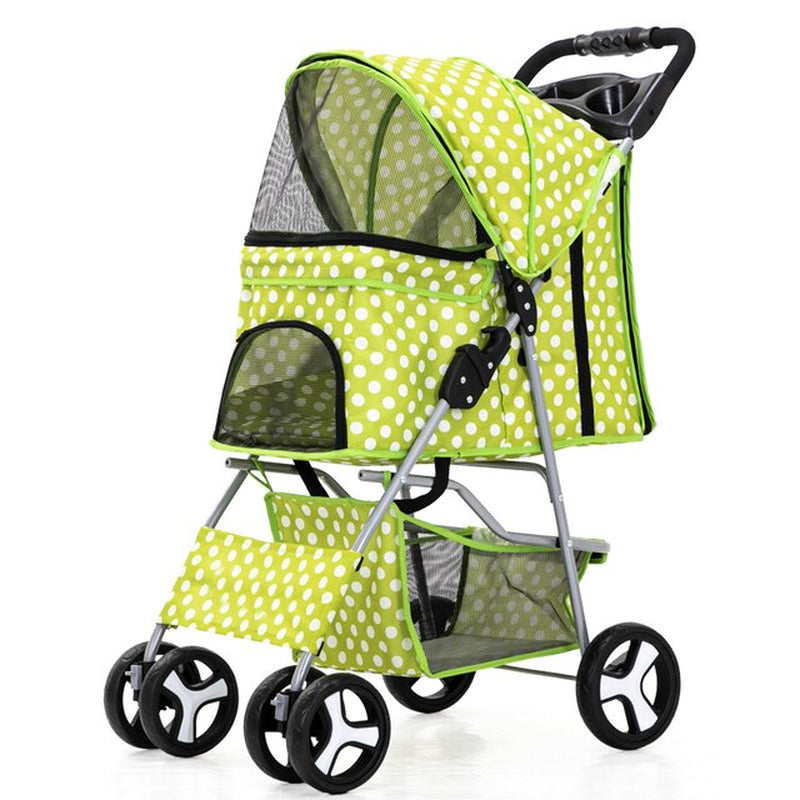 "Ultimate Pet Stroller: Detachable Dog Carrier with Double Layer, Lightweight Design, and Four Wheel Shock Absorption"