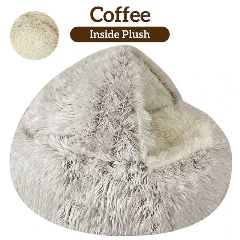 Cozy Winter Retreat: 2-In-1 Plush Cat Bed and Sleep Bag for Small Dogs and Cats