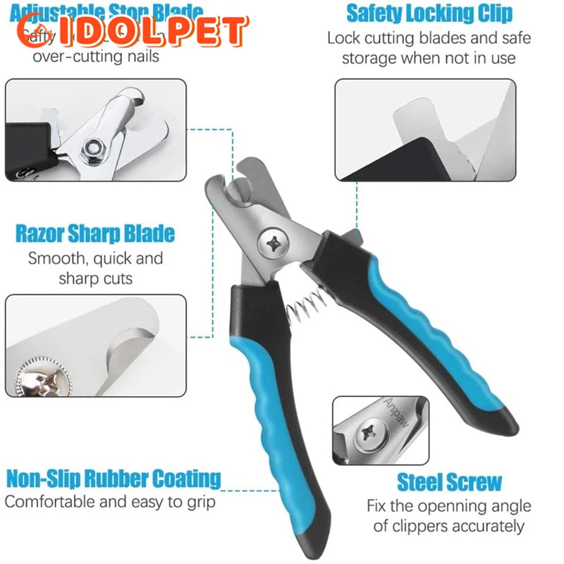 "Trim Your Pet'S Nails with Ease - Premium Stainless Steel Nail Clipper with Safety Guard - Perfect for Cats and Dogs - Ensures Safe and Hassle-Free Claw Care - Suitable for All Sizes"